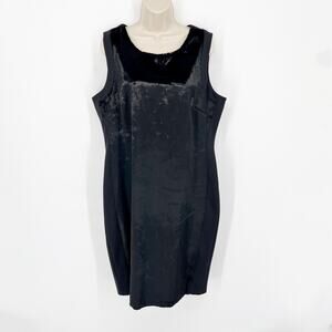 Calvin Klein Black Dress NEW Sz 16 Faux Pony Hair Fur Front Sleeveless Lined
